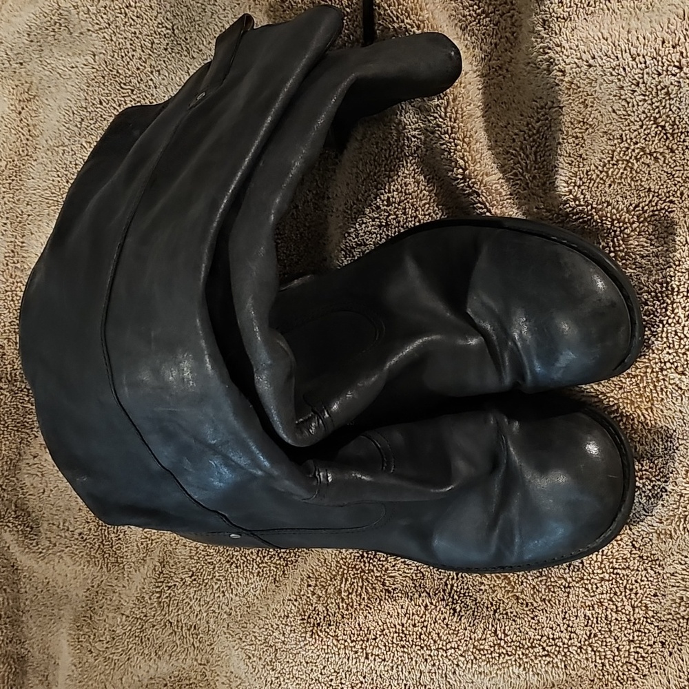 NINE WEST VINTAGE AMERCA COLLECTION Zip Up Women's Black Leather Boots - Picture 5 of 7